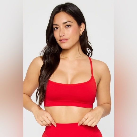 Fabletics Other - NWT Fabletics Sleek Seamless Strappy Low Impact Bra Heated Red S